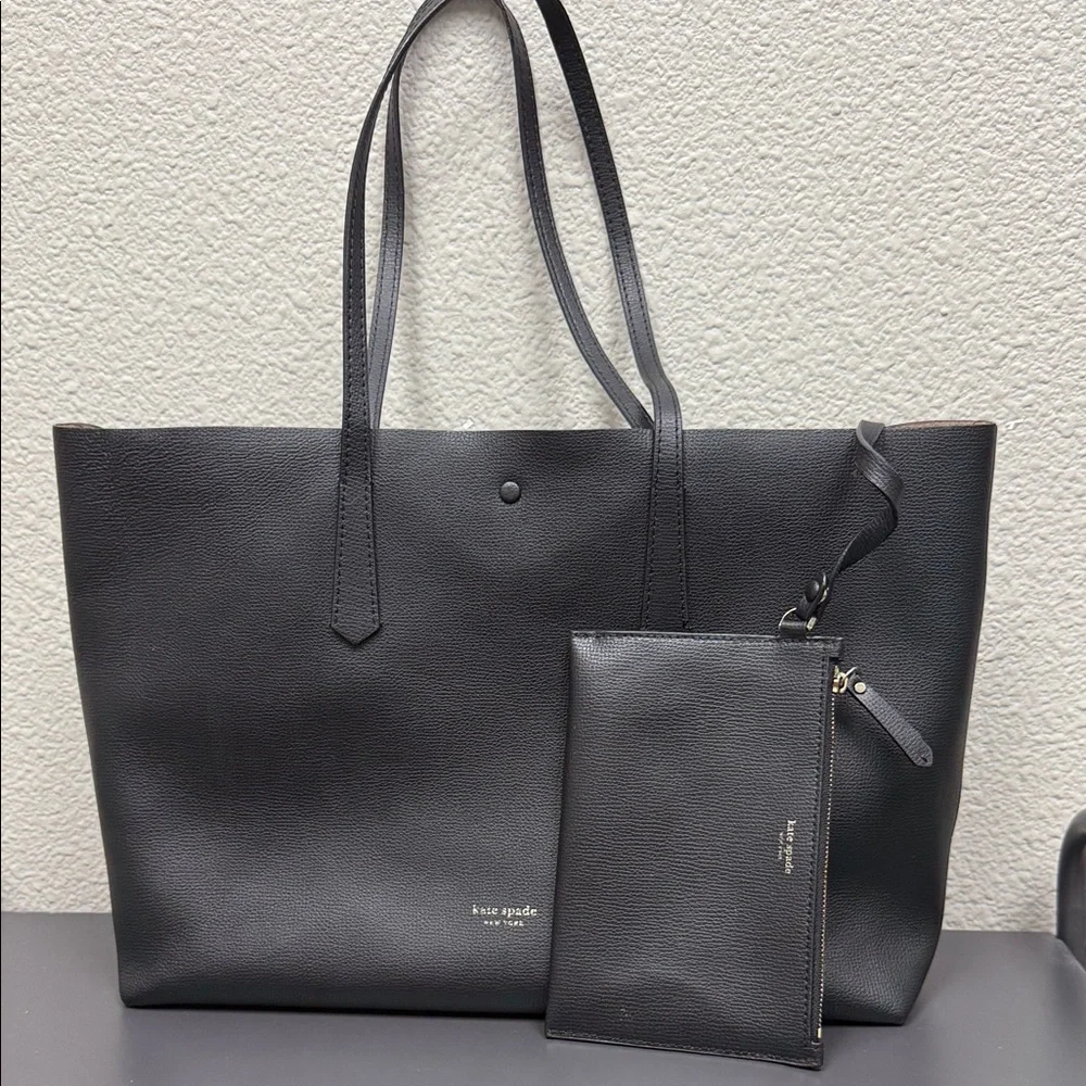 Kate Spade Charcoal Tote with Matching Pouch